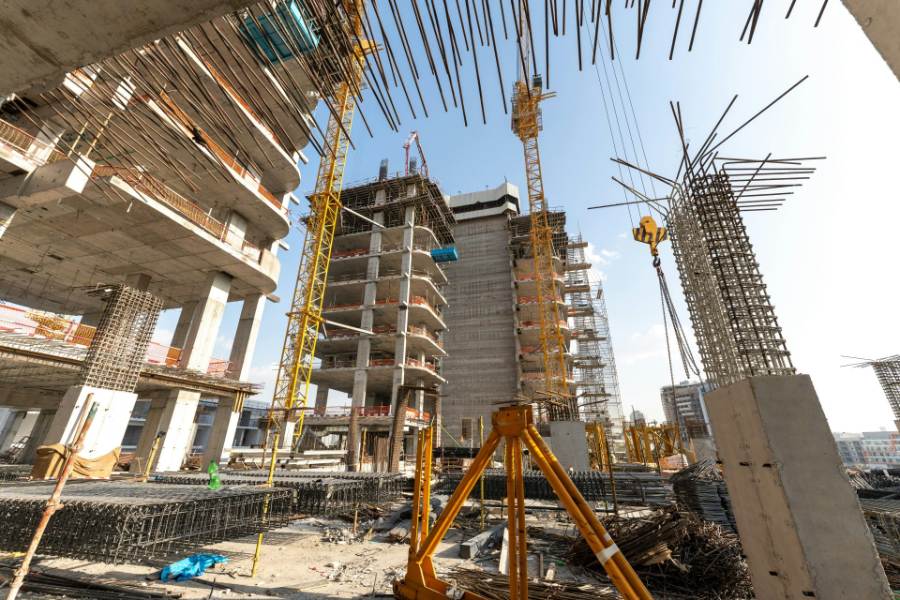 Zona de edificios en construcción
