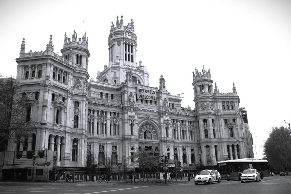 a large building with a tower